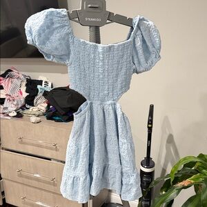 Katie J NYC Sky Blue Textured Dress